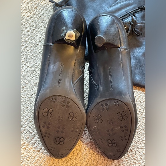 Naturalizer Black Dinka Heel Boot Size 8M with Lace & Bow Detail - SEE CALLOUTS! - Picture 6 of 10